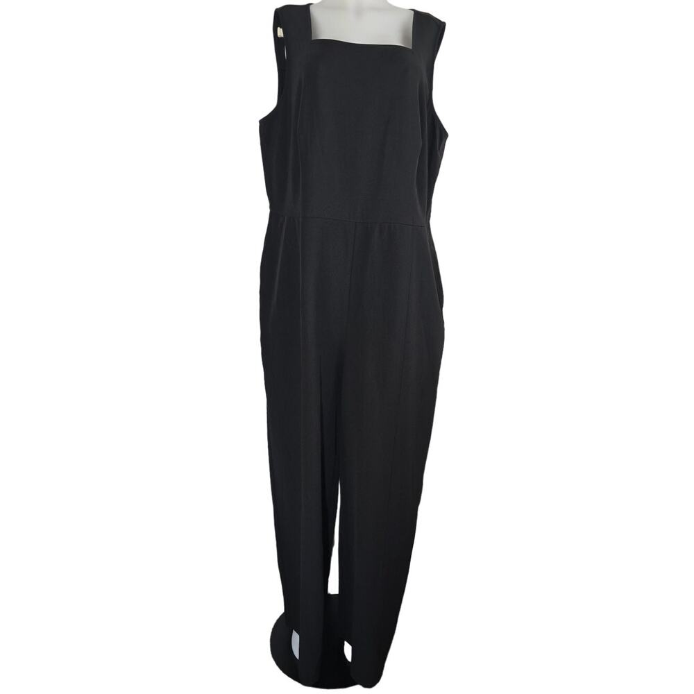 Lane Bryant Black Sleeveless Wide Leg Pockets Women's Jumpsuit 18
